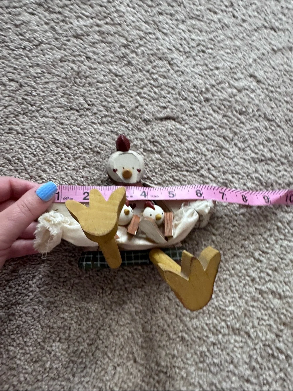 Vintage Wooden Hen w/ Chicks Shelf Sitter Home Decor Chickens Country Kitchen